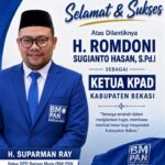H. Suparman Ray Ketua DPD BM PAN Kabupaten Bekasi Ucapkan Selamat atas Dilantiknya H. Romdoni Sugianto Hasan, S.Pd.I sebagai Ketua KPAD Kabupaten Bekasi