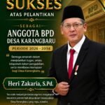 Resmi Dilantik Menjadi Anggota BPD Desa Karang Baru, Heri Zakaria Siap Berkomitmen Kawal Anggaran Desa